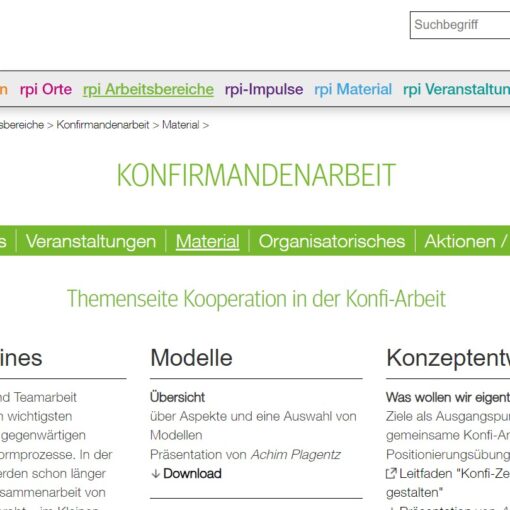 Screenshot Themenseite Kooperation